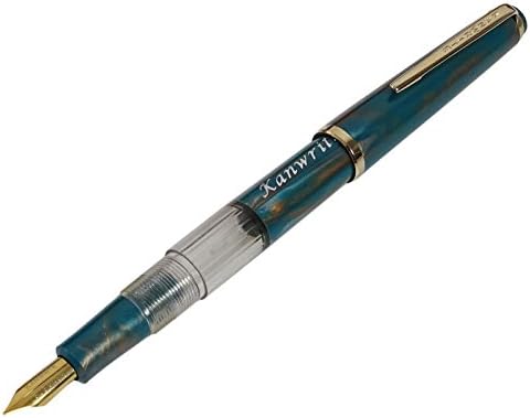 Kanwrite Eye Dropper Filling Mechanism Fountain Teal Green Pen Iridium Tip Nib