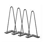 LIRRAS Pieds de Table 4 PCS Pieds en Épingle à Cheveux en Acier Pieds de Meubles Solides pour DIY Bureau à Domicile Table d'appoint Table de Chevet Pieds de Support, Pieds de Table Basse en Métal