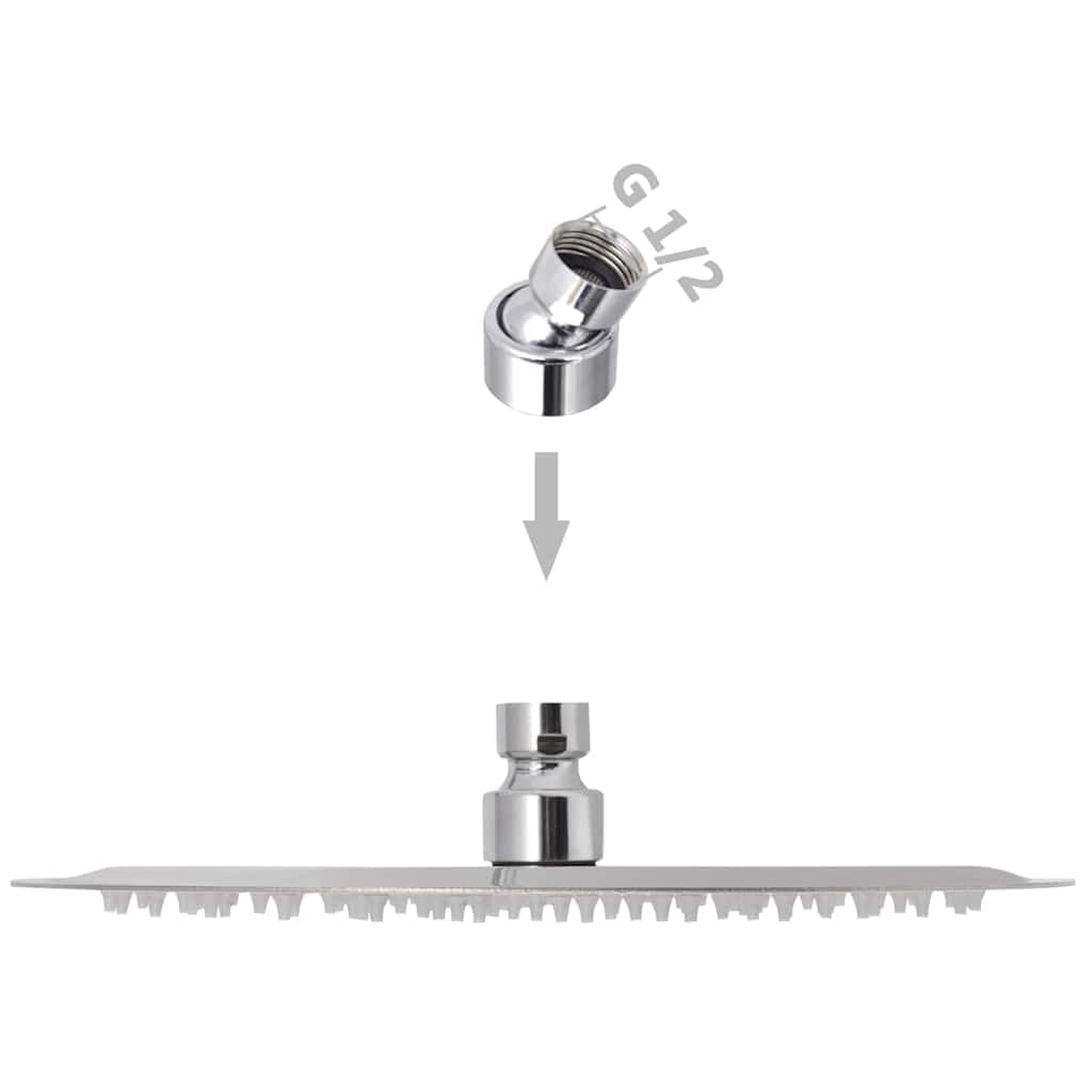 Cabezal de ducha de 25 cm, acero inoxidable, juego de 2 cabezales con