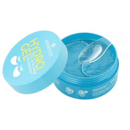 essence HYDRO GEL eye patches ICE, EYES, baby! 30 Pairs, Augenpflege, Blau, feuchtigkeitsspendend, kühlend, schimmernd, vegan, ölfrei, ohne Parfüm, ohne Alkohol, 1er Pack (90g)