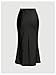 SOLY HUX Women's Satin Maxi Skirt Elegant Wrap High Waisted Ruched Fishtail Dressy Casual Skirts Pure Black Medium