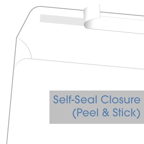 Merangue No. 10 White Envelopes, Peel & Stick Self-Seal, Windowless, 50 Pack image 2