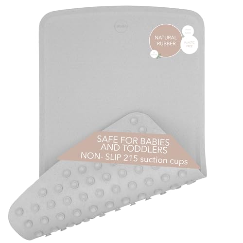 Image of HEVEA Baby & Toddler Bath Mat - 100% Natural Rubber Non Slip Bathtub Mat for Baby - Upcycled, Danish Design - Safe & Sustainable Bathroom Essential (Marble)