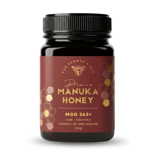 Image of THE FARMER'S BEE New Zealand Manuka Honey MGO 263+ (10+) | Monofloral Raw Honey | MGO Tested | Premium Imported Honey | Digestive Irritation Relief & Higher Antibacterial Strength | 500g