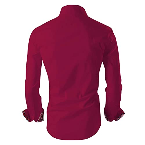 Image of Zombom Combo of Men's Solid Regular Fit Cotton Blend Full Sleeve Casual Shirts (Pack of 2)