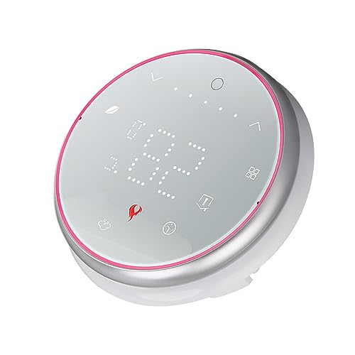 Termostato inteligente, termostato programable, calefacción eléctrica, base redonda, placa empotrada de 13 mm, pantalla LED, termostato inteligente inalámbrico, AC95~240 V