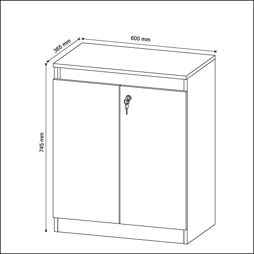 Balcão para Escritório com Chave 2 Portas Me4149 Espresso Móveis