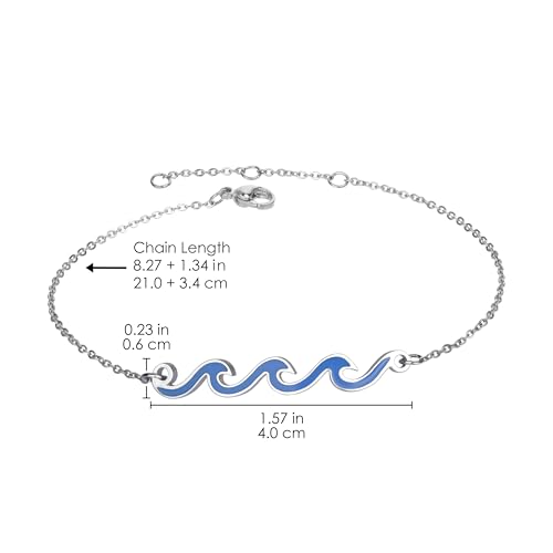 Image of Lauren-Spencer Wave Anklet for Women Gold Silver Plated Beach Ankle Bracelets Ocean Wave Boho Anklets Adjustable Summer Foot Jewelry for Women Birthday Gifts