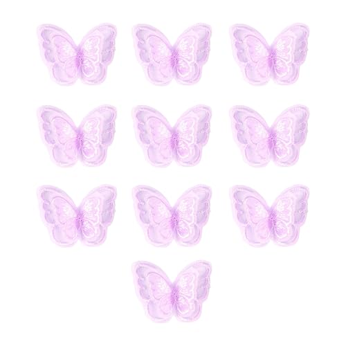 10 Stück Stickerei Schmetterlings Applikationen Zum Aufnähen Von Organza Aufnähern Brautkleid Zum Nähen Basteln Kleidungszubehör Schneiderei Dekorativer Schmetterling