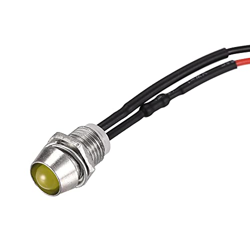 uxcell LED Indicator Light AC/DC 110V 8mm Panel Mount Yellow