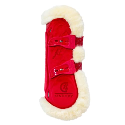 Guêtre bamboo velvet rouge M en mouton vegan élastique