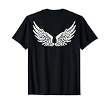 Wings On The Back Side Angel Black And White T-Shirt