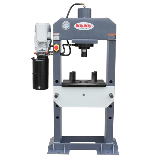 KAKA INDUSTRIAL Hydraulic Press, 25-Ton H-Frame Hydraulic Shop Press, 9.8-Inch Stroke Electric Hydraulic Press with Pressure Gauge for Pressing, Stamping, Ideal for Garage or Professional Use HP-25