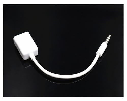 Cable adaptador Jack 3.5mm a USB 15 cm blanco miniatura 7
