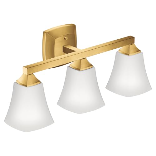 Moen Voss Brushed Gold 3-Light Dual-Mount Bath Bathroom Vanity Fixture