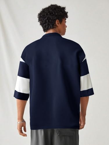 Image of Noble Monk Men's Loose Fit Half Sleeve Cotton Blend T-Shirt Casual Loose T-Shirt for Men Men's Oversized Half Sleeve Tee