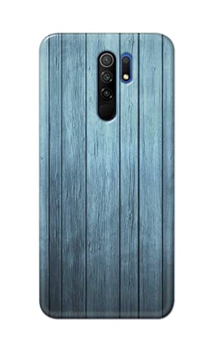 Image of Printed Hard Back Cover Case for Mi Poco M2 | Mi Poco M2 Reloaded Back Cover (Wooden Blue) -702