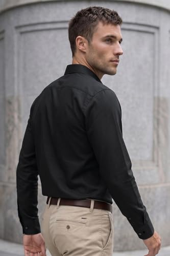Image of Louis Philippe Men's Slim Fit Easy to Iron Everyday wear Premium Cotton Full Sleeve Solid Formal Shirt