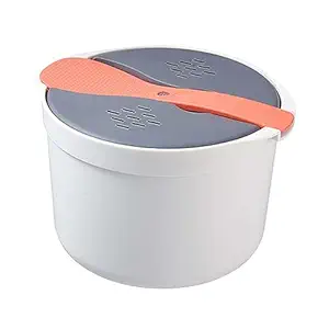 CALANDIS Steaming Pot Microwaveable Multifunctional Rice Cooker For Rice Ramen Quinoa Orange | 1 Microwave Rice Cooker Steamer