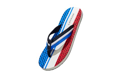 Image of Neeman's Modern Striped Fusion Flip Flops for Men | Orthopedic & Cushioned Slippers | Soft, Lightweight, Flexible Indoor Outdoor Chappal