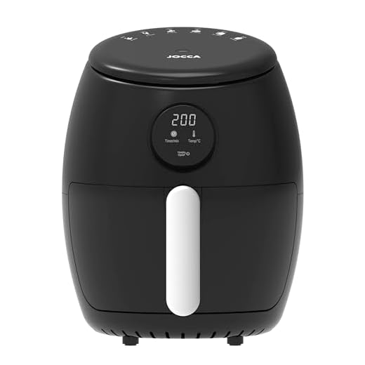 JOCCA - Freidora de Aire Caliente de 2L, Air Fryer, Freidora sin Aceite/ Cocina Sana/ 1000W de potencia/ Temporizador y Apagado Automático