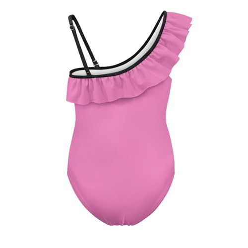 Image of Ladybug Swimsuits for Girls 5-14 One Piece Bathing Suit Kids One Ruffle Shoulder Beach Sport Swimwear