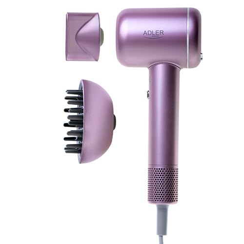 ADLER Secador de pelo Supersped, funcionamiento silencioso y accesorios magnéticos