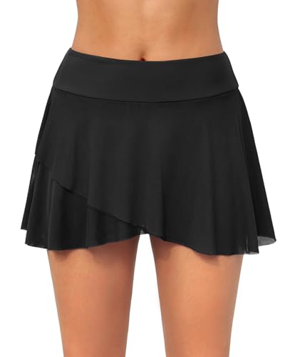 Aqua Eve Swim Skirt Swimsuit Bottom - High Waisted Bathing Suit Bottom Layer Ruffle Tummy Control Swim Skirt 2025