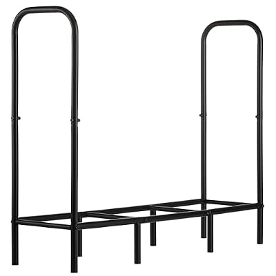 PHWOTAN Firewood Rack Stand for Outdoor and Indoor,3.8FT(Capacity 400 lbs) Heavy Duty Wood Racks Outdoor for Firewood,Fireplace Logs Holder,Metal Fire Wood Storage Organizer