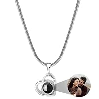 EMIRISTIC Colar com foto personalizada para mulheres e meninas - colar personalizado com imagem interna - presente para o Natal. Dia dos Namorados, Dia das Mães, qualquer dia especial, banhado a prata