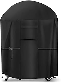 Kettle BBQ Cover,Round Barbecue Cover Kettle BBQ Cover Waterproof 600D Heavy Duty Oxford Fabric Round BBQ Grill Cover Rip-Proof,Dust-proof&Anti-UV for Weber Charcoal Grills 30 Inch(74 x 79cm)
