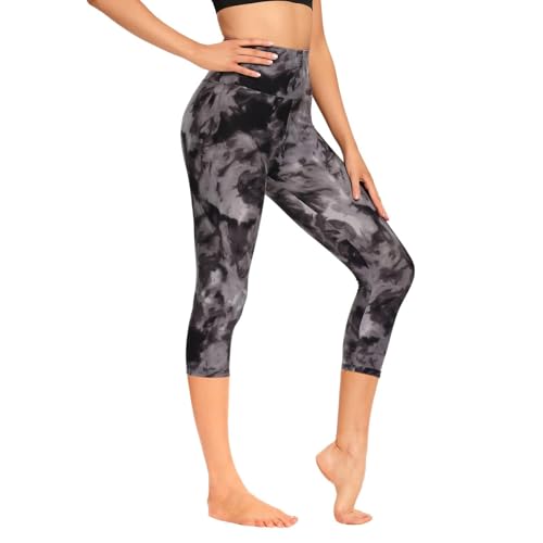 Image of GAYHAY High Waisted Capri Leggings for Women - Soft Slim Yoga Pants for Running Cycling Workout
