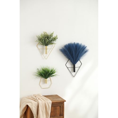 Vase mural Pretty Jolly style ferme en métal avec eucalyptus synthétique suspendu - 7