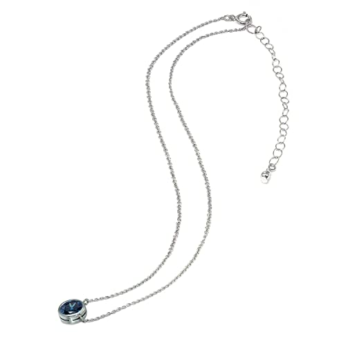 B. BRILLIANT London Blue Topaz Sterling Silver Choker #TOP27
