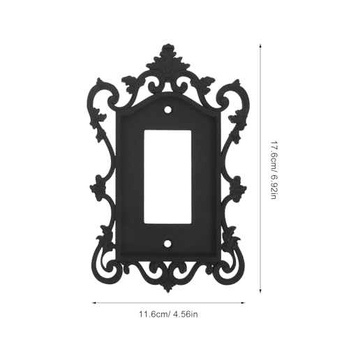 Placas de pared góticas para interruptores negros de plástico barroco vintage de fácil montaje 3