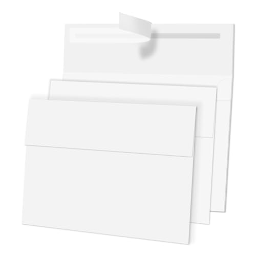 Sobres para invitaciones de boda y bautizo formato A7 blanco con cierre adhesivo rápido