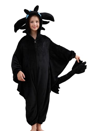 Unisex Children Animal Onesie Pajamas Kids Flannel Halloween Costume Christmas Pajamas For Girls and Boys 4-13Y