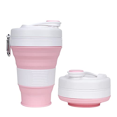Unnestar Collapsible Camping Cup With Straw Silicone Folding Coffee Cup Sport Bottle Portable Travel Outdoor Car 600Ml 20Oz #TOP2