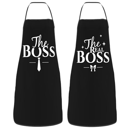 2Pcs Waterdrop Resistant Chef Aprons for Couples