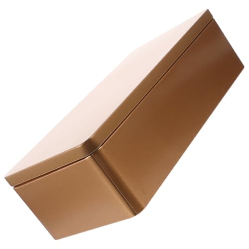 VALICLUD Caja Metálica Rectangular Dorada para Almacenamiento de Té y Dulces, Recipiente Hermético de Hojalata Adecuado para Bodas y Ocasiones Obsequios