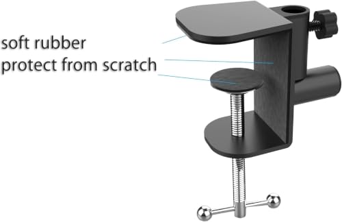 Image of SHOPEE Large Desk Clamp Mount Replacement for Microphone Suspension Boom Scissor Arm, Table C Clip for Desktop Overhead Camera Tripod Mic Stand Lamp Base, Fits Up to 2.36 inch 6cm Thickness