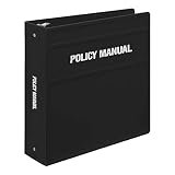 Carstens 3-Inch Heavy Duty Round Ring Binder for Policy Manuals – Side Opening, Black, Durable Plastic Covers, No-Gap Rings, No Pockets, Holds 400 US Letter Sheets, Made in USA (1761-3R)