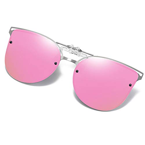 Image of Polarized Clip on Sunglasses over Prescription Glasses Anti-Glare UV Protection Cat Eye Flip up Clip-on Eyeglasses