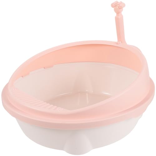 Arenero semi cerrado para gatos rosa con pala miniatura 1