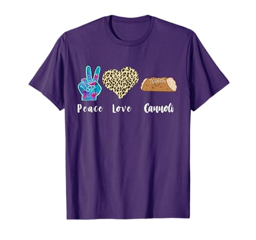 Italy Cannoli Lover Love Peace Italian Food Heart Cannoli T-Shirt