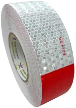 New 2" x150' roll DOT-C2 Ultra Reflective Safety 6" Red/ 6" White Conspicuity Tape Truck Trailer Horse Diamond Pattern Long Lasting Waterproof Material, Super Strong Adhesive!
