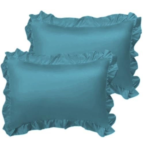 Oreillers en satin de soie pure bleu sarcelle : votre bulle de douceur