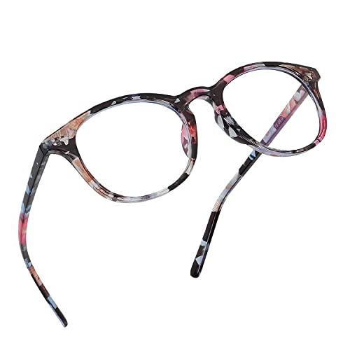 Image of IFLASH Blue Light Blocking Glasses Gaming Filter Transparent Round Eyeglasses for Eye Protection Men Women, Computer /Tablet /Laptop /Mobile /TV, Anti-blue & Anti eyestrain