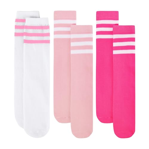 CULACCINO Kids Soccer Socks - Toddler Stripes Knee High Athletic Tube Socks for Girls Sports and Baseball2