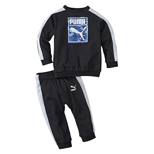 PUMA Minicats T7 Crew Jogger Tracksuit, Baby-Kids, baby_boys, Tracksuit, 583361-01_S, Black, 6-9M